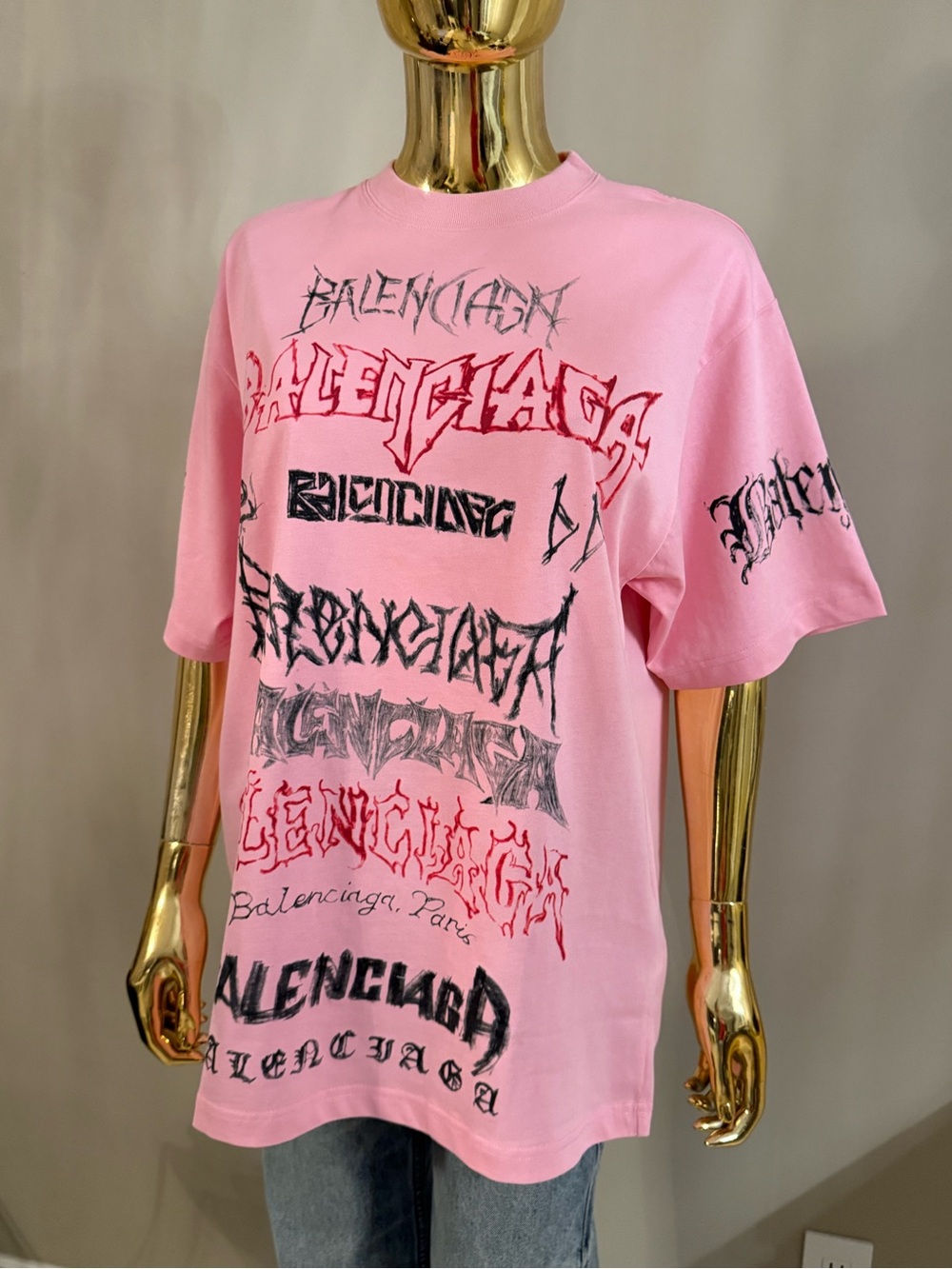 Balenciaga Unisex Oversized Graphic Logo T-Shirt size L – Excellent Condition